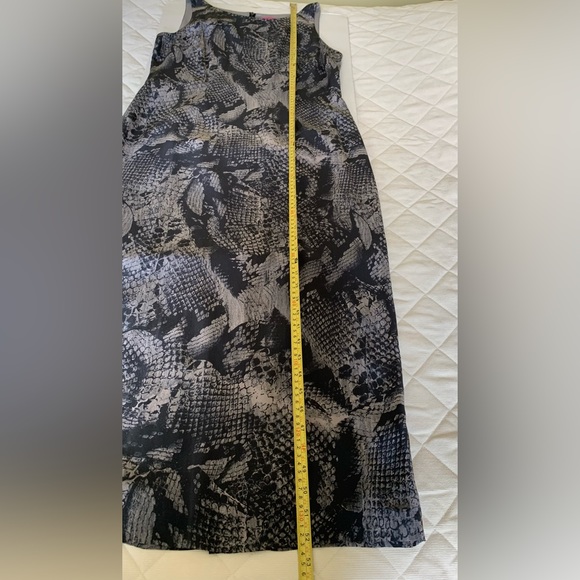 Richards 100% silk maxi party prom dress black & gray snake animal print US 12 - Picture 16 of 16